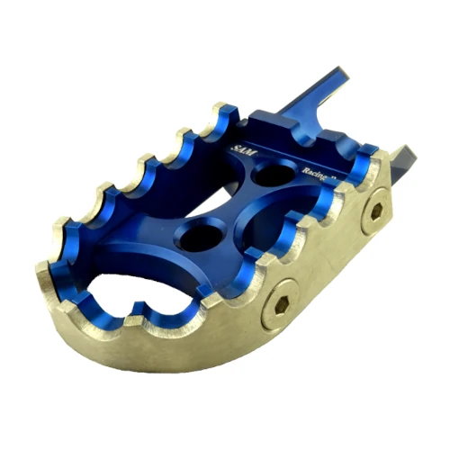 Couple of standard footpegs for driver | blue body and blue silver inserts | SAM Racing Parts