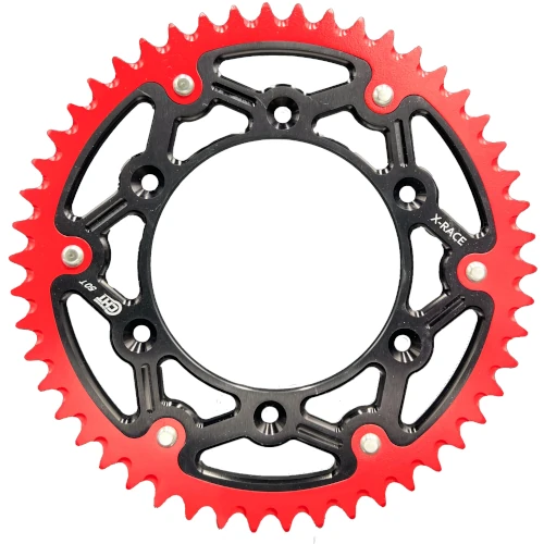 X-Race red black rear sprocket - 48 teeth - pitch 520 | CHT | stock pitch