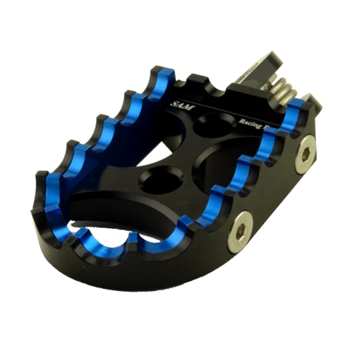 Couple of standard footpegs for driver | black body and blue black inserts | SAM Racing Parts