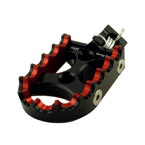 Couple of standard footpegs for driver | black body and red black inserts | SAM Racing Parts