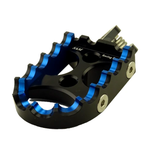 Couple of standard footpegs for driver | black body and blue black inserts | SAM Racing Parts