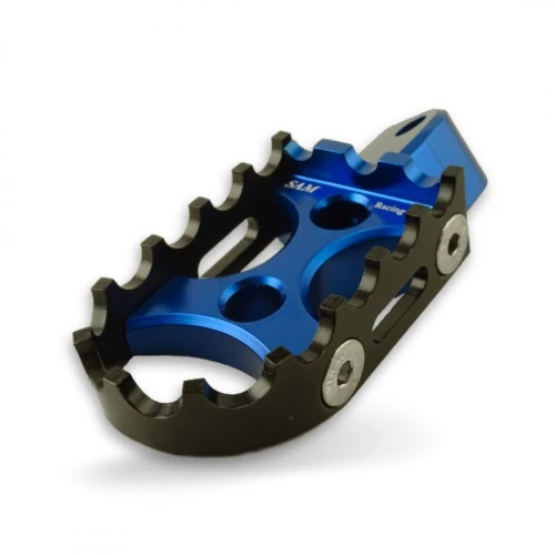 Couple of footpegs for passenger | blue body and black insert | SAM Racing Parts