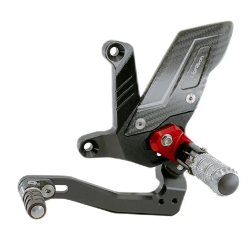 Couple of black R version adjustable rearsets with double gear | Lightech