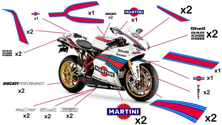 Stickers Ducati Martini Racing Panigale V4 R 2019 - 2022